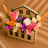 Aranjament Floral în Cutie Tip Căsuță din Lemn – Flori din Hârtie, Cadou Aniversare - imagine 2