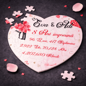 Alternative view of Puzzle Personalizat Inima, Cadou Romantic Cuplu, Aniversare, Valentine sau Dragobete