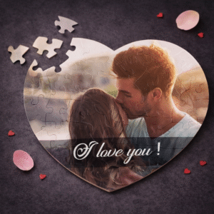 Puzzle Personalizat Inima, Poza si Mesaj