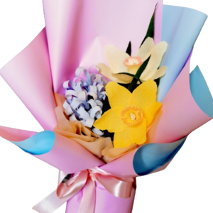 Buchet aniversar Narcise, Flori din hartie