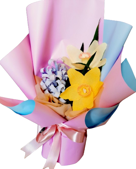Buchet aniversar Narcise, Flori din hartie