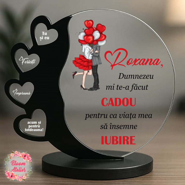 Placuta Trofeu Personalizat, Cadou Iubita-Iubit, Sotie-Sot, Cadou Valentine's-Dragobete