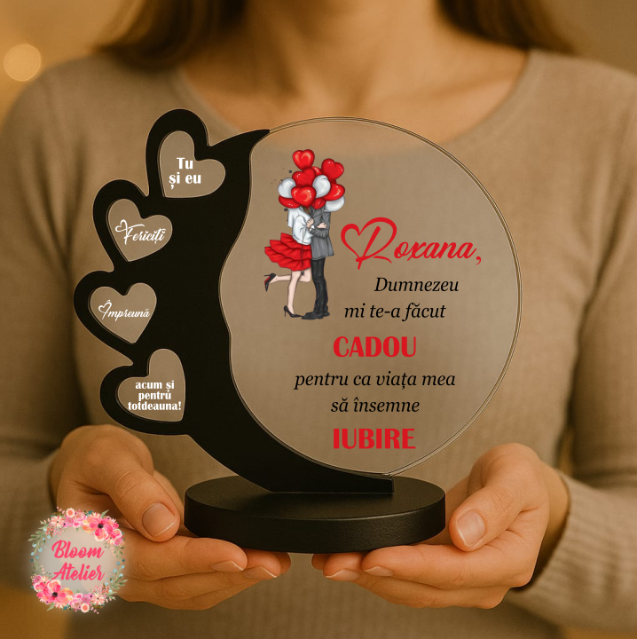 Placuta Trofeu Personalizat, Cadou Iubita-Iubit, Sotie-Sot, Cadou Valentine's-Dragobete - imagine 2
