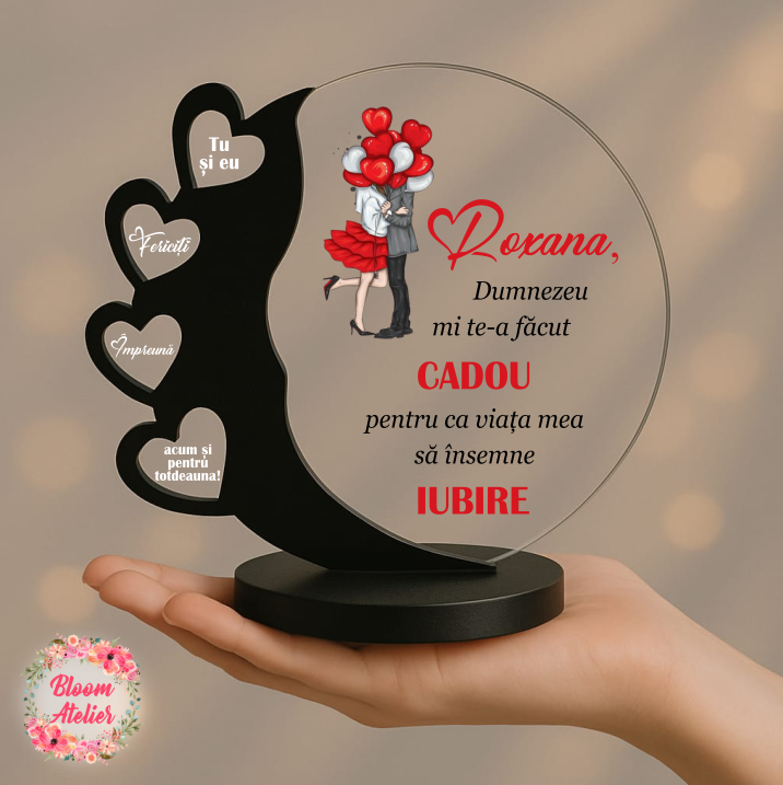 Placuta Trofeu Personalizat, Cadou Iubita-Iubit, Sotie-Sot, Cadou Valentine's-Dragobete - imagine 3