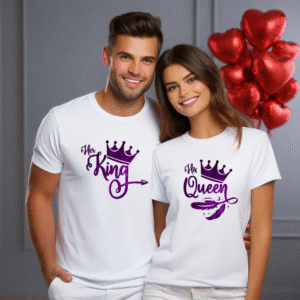 Alternative view of Set Tricouri Cuplu, Her King His Queen