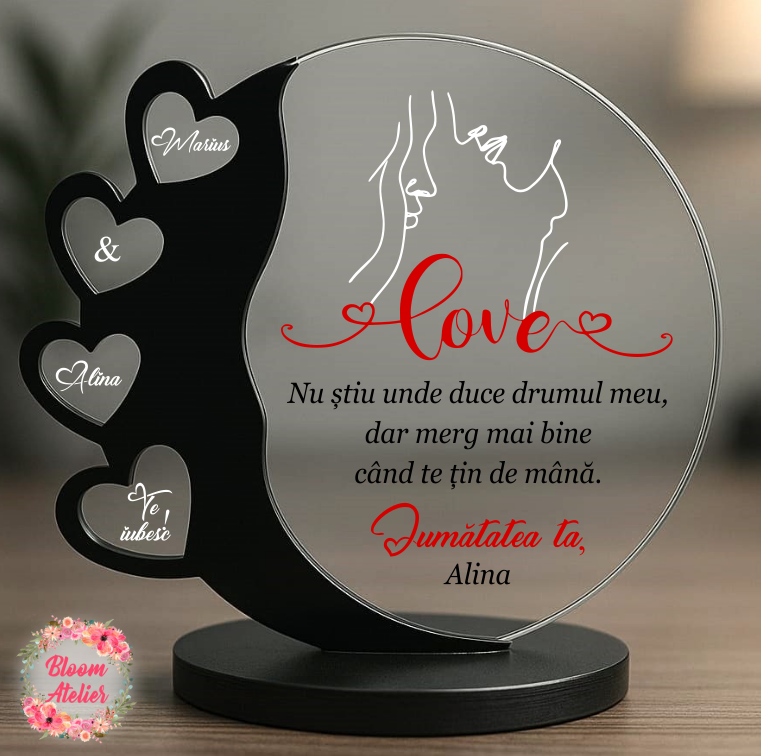 Placuta Trofeu Personalizat, Cadou Iubit-Iubita, Cadou Sot-Sotie, Cadou Valentine's-Dragobete