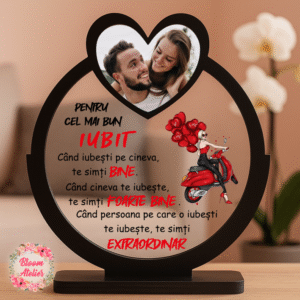 Placuta Trofeu cu poza, Cadou Personalizat Iubit/Iubita, Cadou Valentine's Dragobete