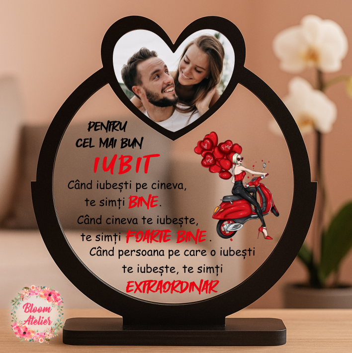 Placuta Trofeu cu poza, Cadou Personalizat Iubit/Iubita, Cadou Valentine's Dragobete