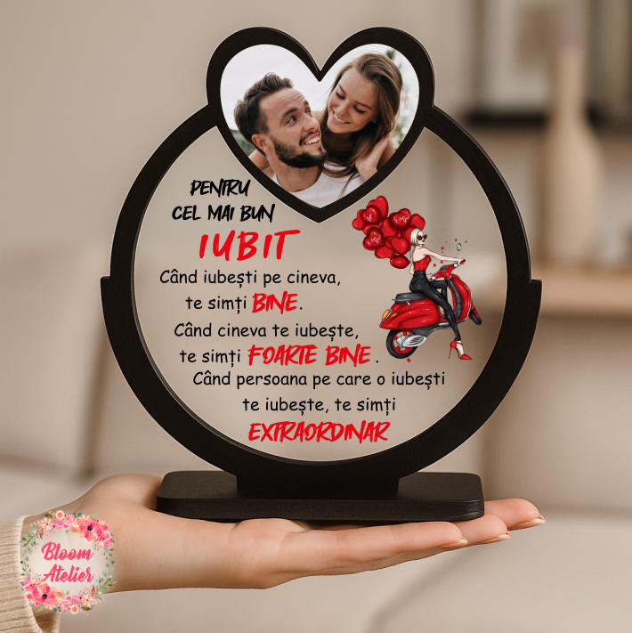 Placuta Trofeu cu poza, Cadou Personalizat Iubit/Iubita, Cadou Valentine's Dragobete - imagine 2