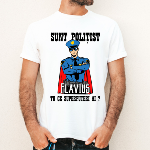 Tricou Personalizat Politist, Barbat