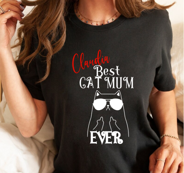 Tricou Personalizat Best Cat Mum/Dad, Dama/Barbat - imagine 2