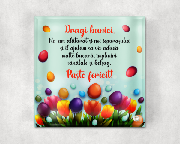 Placuta Trofeu Sticla, Cadou de Paste/Iepuras Bunici