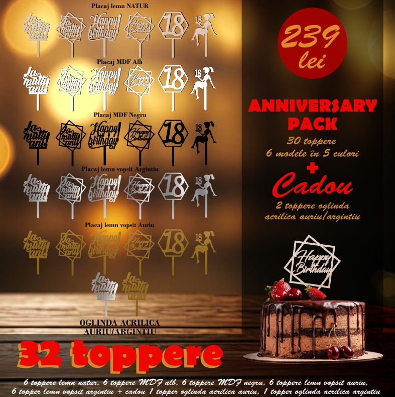 Set toppere tort aniversare, Anniversary Pack