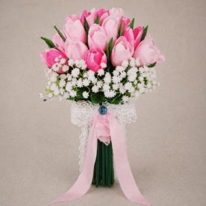 Alternative view of Buchet Mireasă Lalele Hârtie, Buchet Simplu și Elegant Flori Artificiale