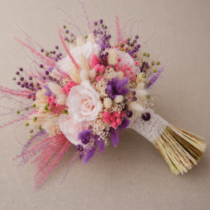 Alternative view of Buchet Mireasa Flori Uscate Trandafiri Hartie, Buchet Nunta Nuante Pastel