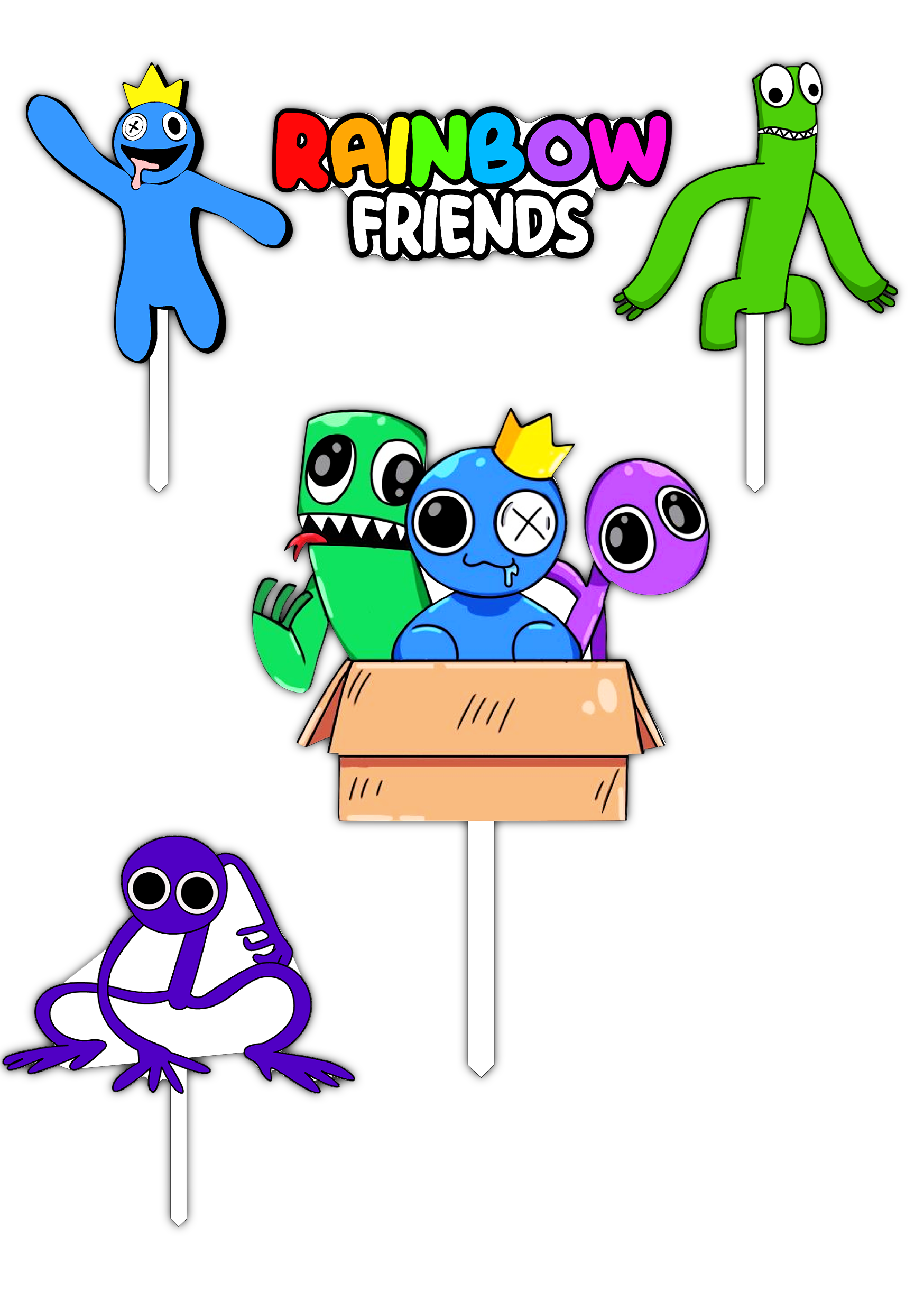 Set figurine tort, Rainbow Friends - imagine 2