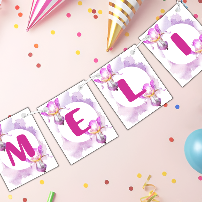 Banner personalizat Botez/Petrecere, Iris