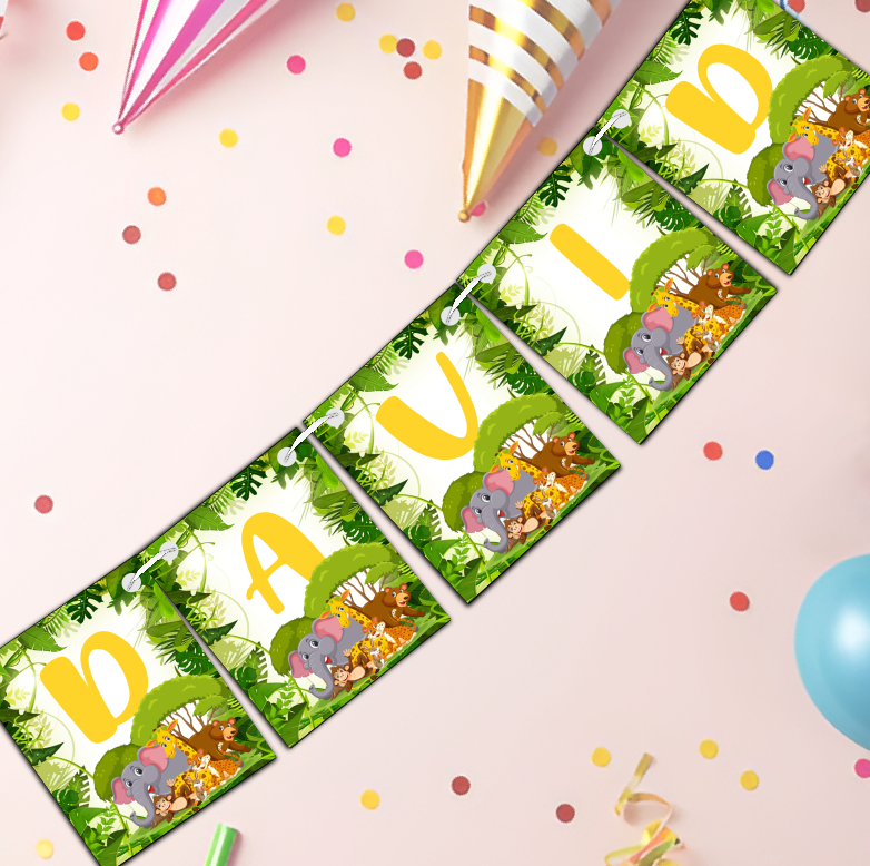 Banner personalizat Botez/Petrecere, Jungle