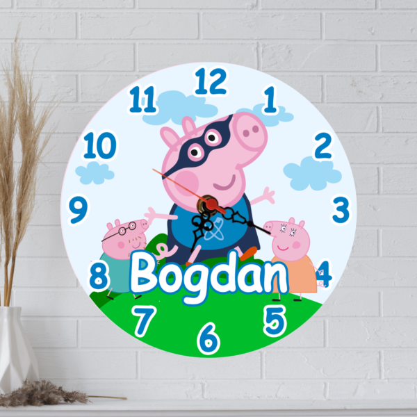 Ceas de perete personalizat, Peppa Pig, M2