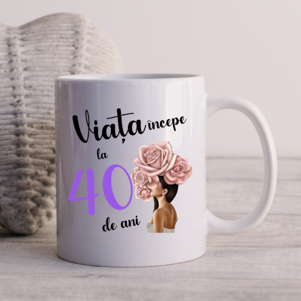 Cana Personalizata Aniversare Dama - imagine 4