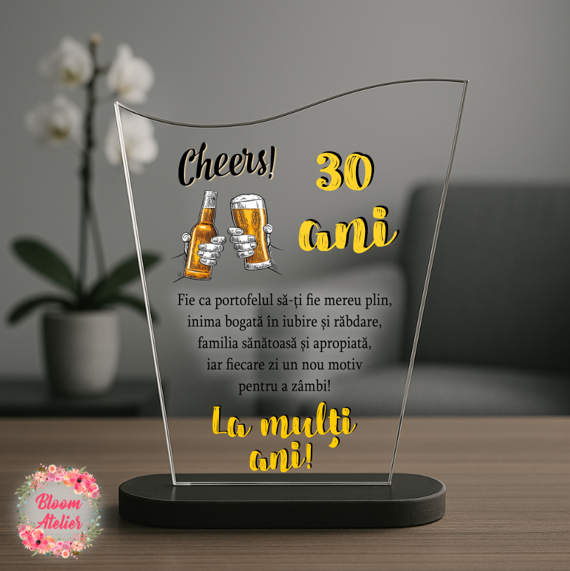 Placuta Trofeu, Cadou aniversare, Aniversare 30 ani - imagine 3