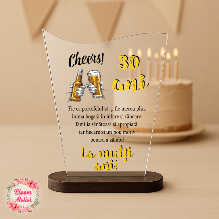 Placuta Trofeu, Cadou aniversare, Aniversare 30 ani - imagine 2