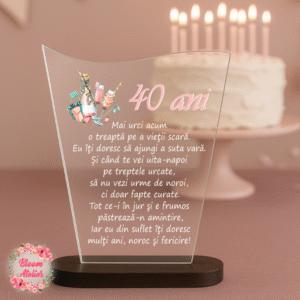 Alternative view of Placuta Trofeu, Cadou aniversare, Aniversare 40 ani