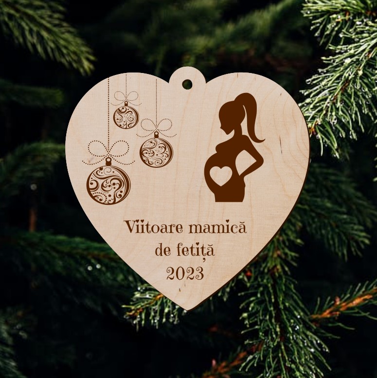 Glob lemn Viitoare mamica personalizat Craciun - imagine 3