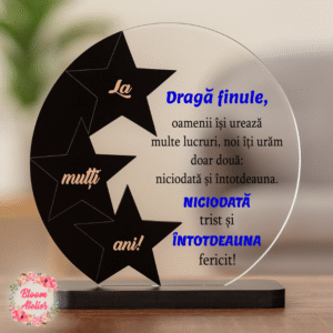 Alternative view of Placuta Trofeu Personalizat, Cadou aniversare Fin