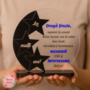 Placuta Trofeu Personalizat, Cadou aniversare Fin