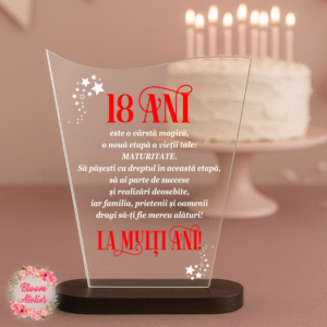 Alternative view of Placuta Trofeu, Cadou aniversare, Cadou majorat