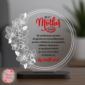 Alternative view of Placuta Trofeu, Cadou personalizat Mama