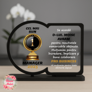 Alternative view of Placuta Trofeu, Cadou Apreciere, Diploma Manager