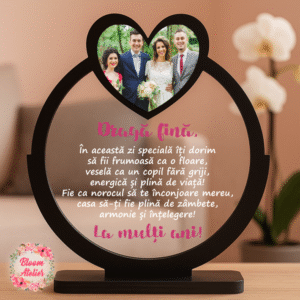 Alternative view of Placuta Trofeu cu poza, Cadou aniversare Fina