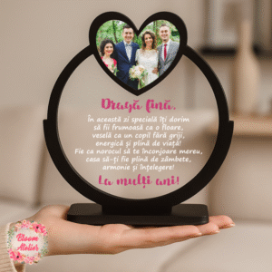 Placuta Trofeu cu poza, Cadou aniversare Fina