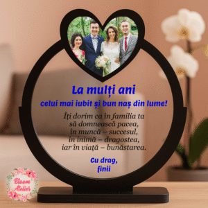 Alternative view of Placuta Trofeu cu poza, Cadou aniversare Nas