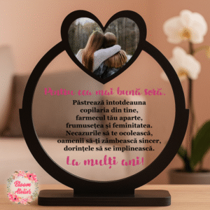 Alternative view of Placuta Trofeu cu poza, Cadou Personalizat Aniversare Sora