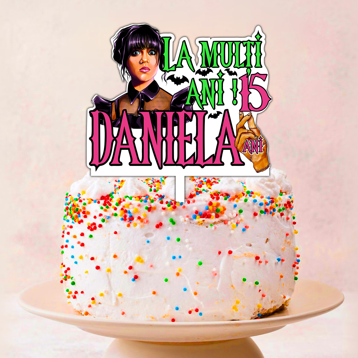 Cake Topper Personalizat Wednesday