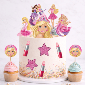 Set figurine tort, Barbie - 🎉 Set party: Figurine tort + 35 etichete cupcakes (+35 lei)