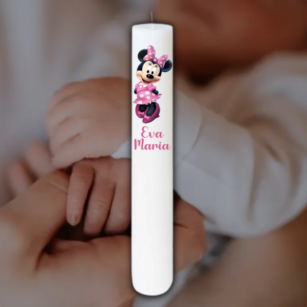 Lumanare personalizata botez Minnie Mouse