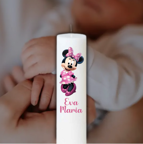 Lumanare personalizata botez Minnie Mouse - imagine 2