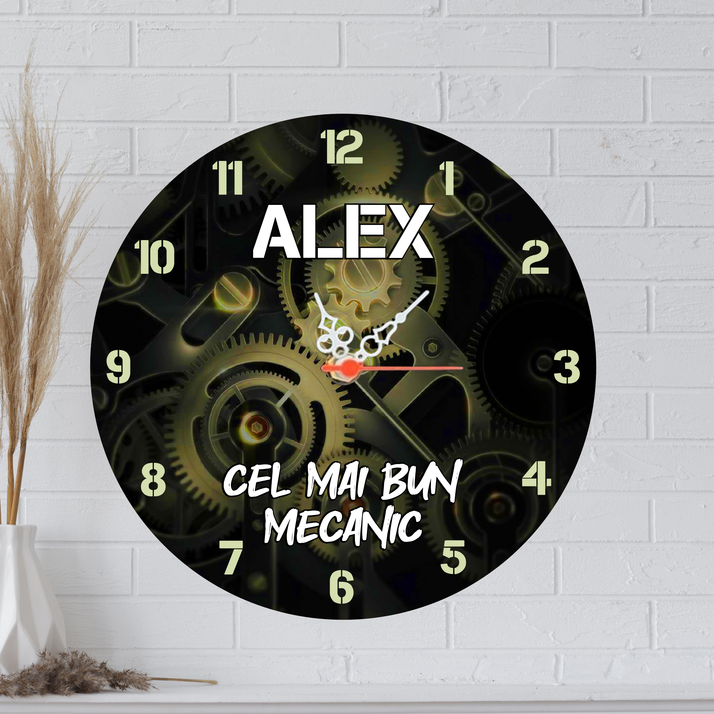 Ceas de perete personalizat, Mecanic Auto