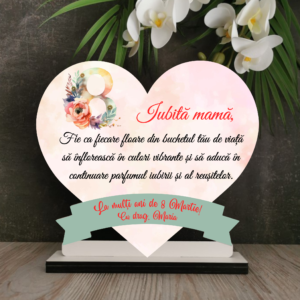 Placuta Trofeu Lemn, Cadou 8 Martie Mama