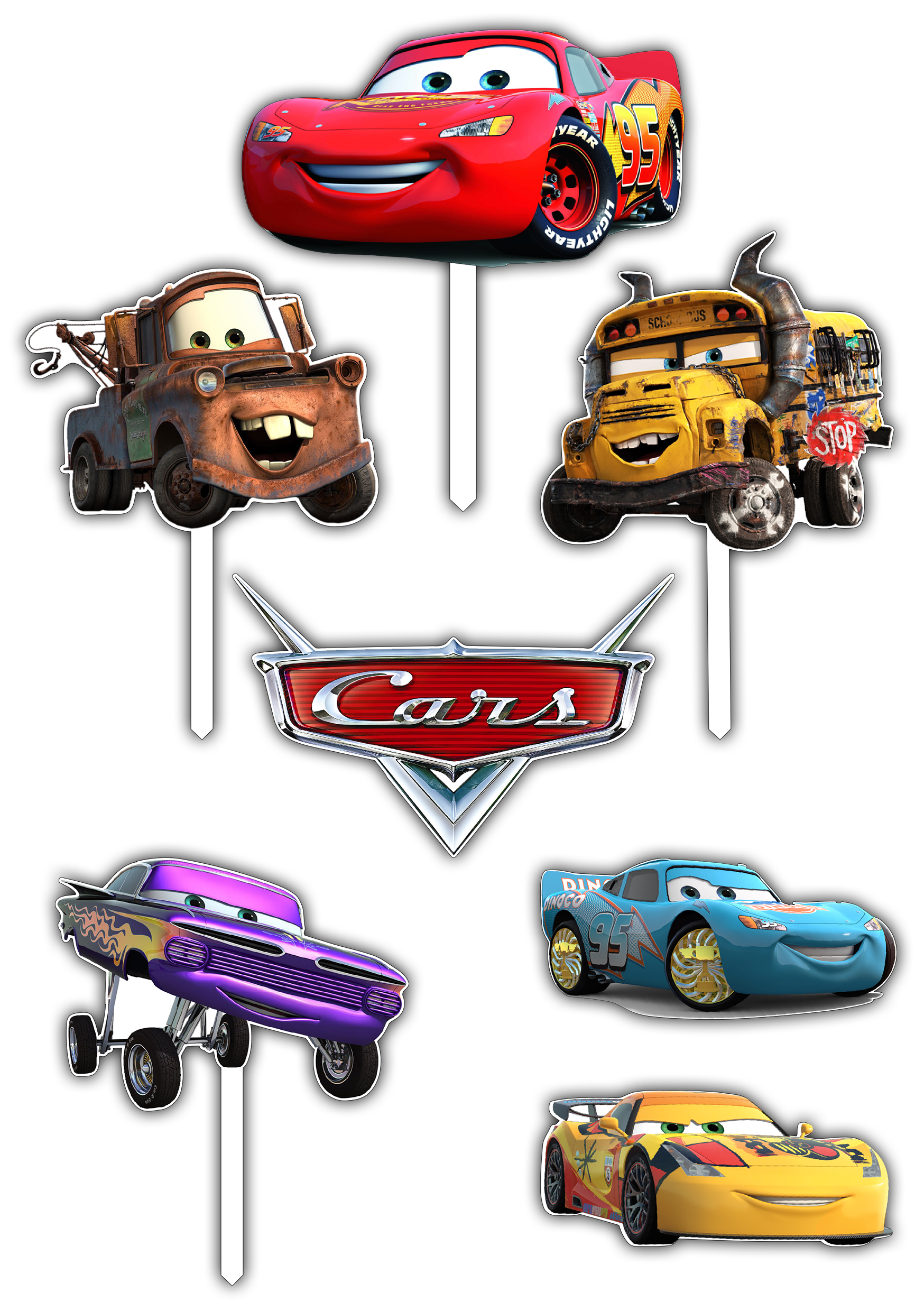 Set figurine tort, Cars / Fulger McQueen - imagine 2