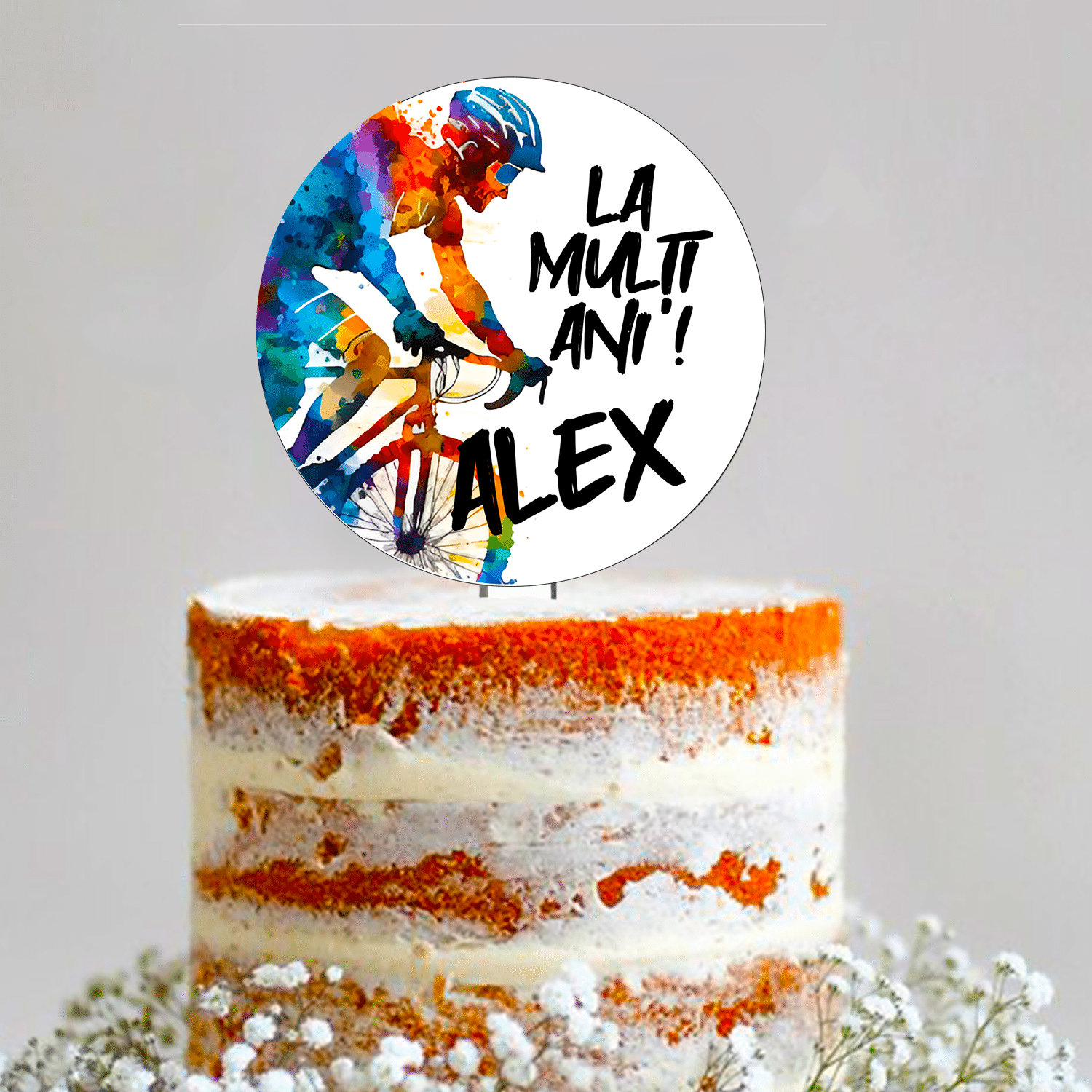 Cake Topper Personalizat Biciclist