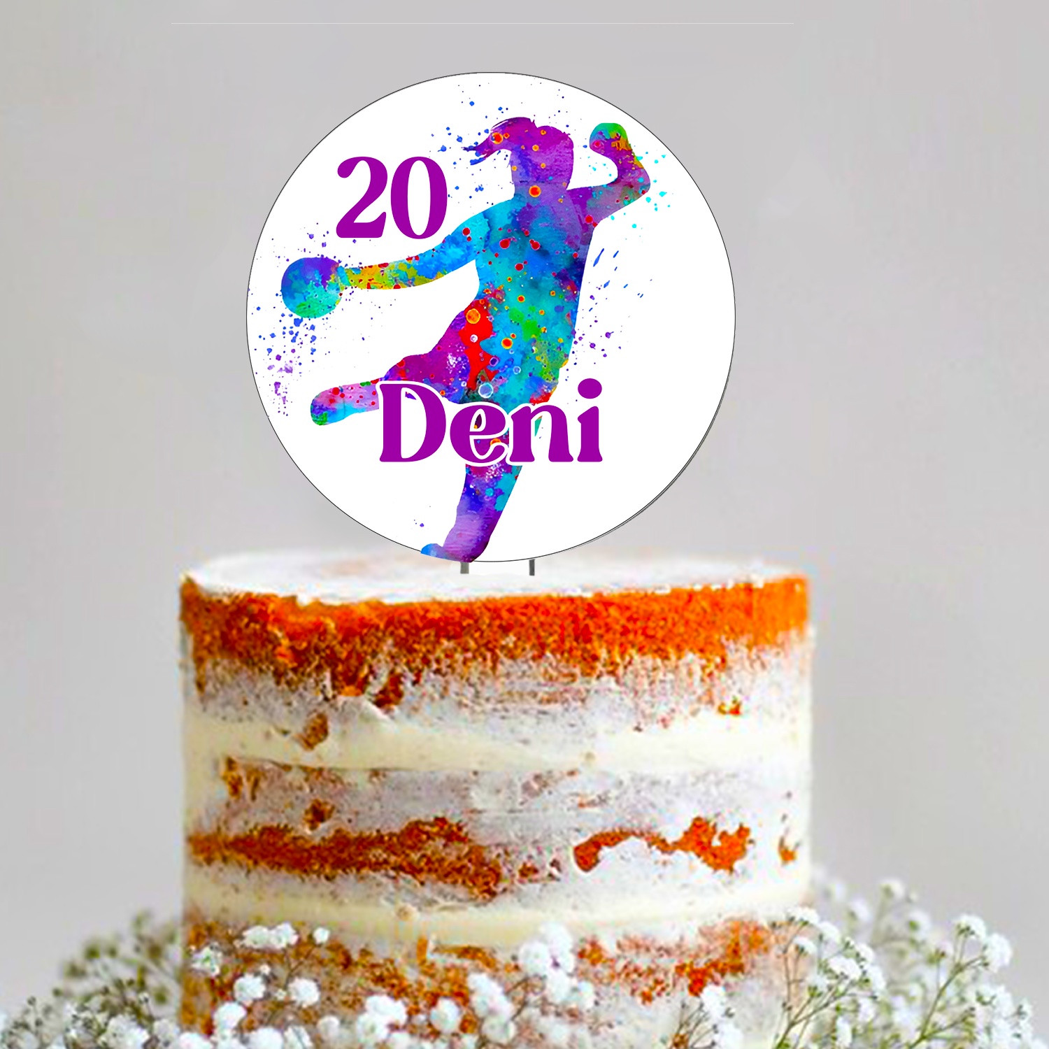 Cake Topper Handbalista Personalizat Cu Nume Si Varsta