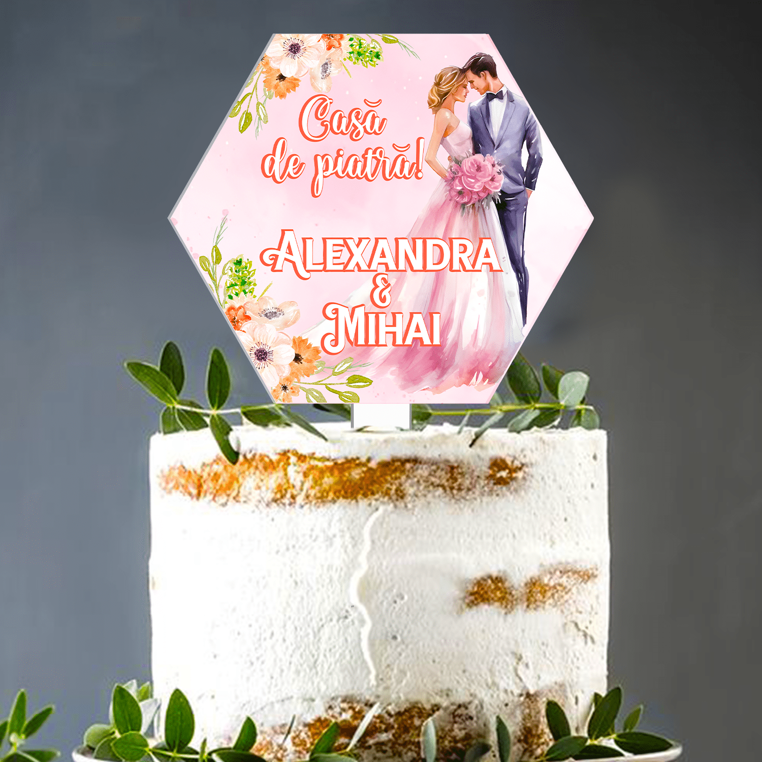 Cake Topper Personalizat Casa De Piatra