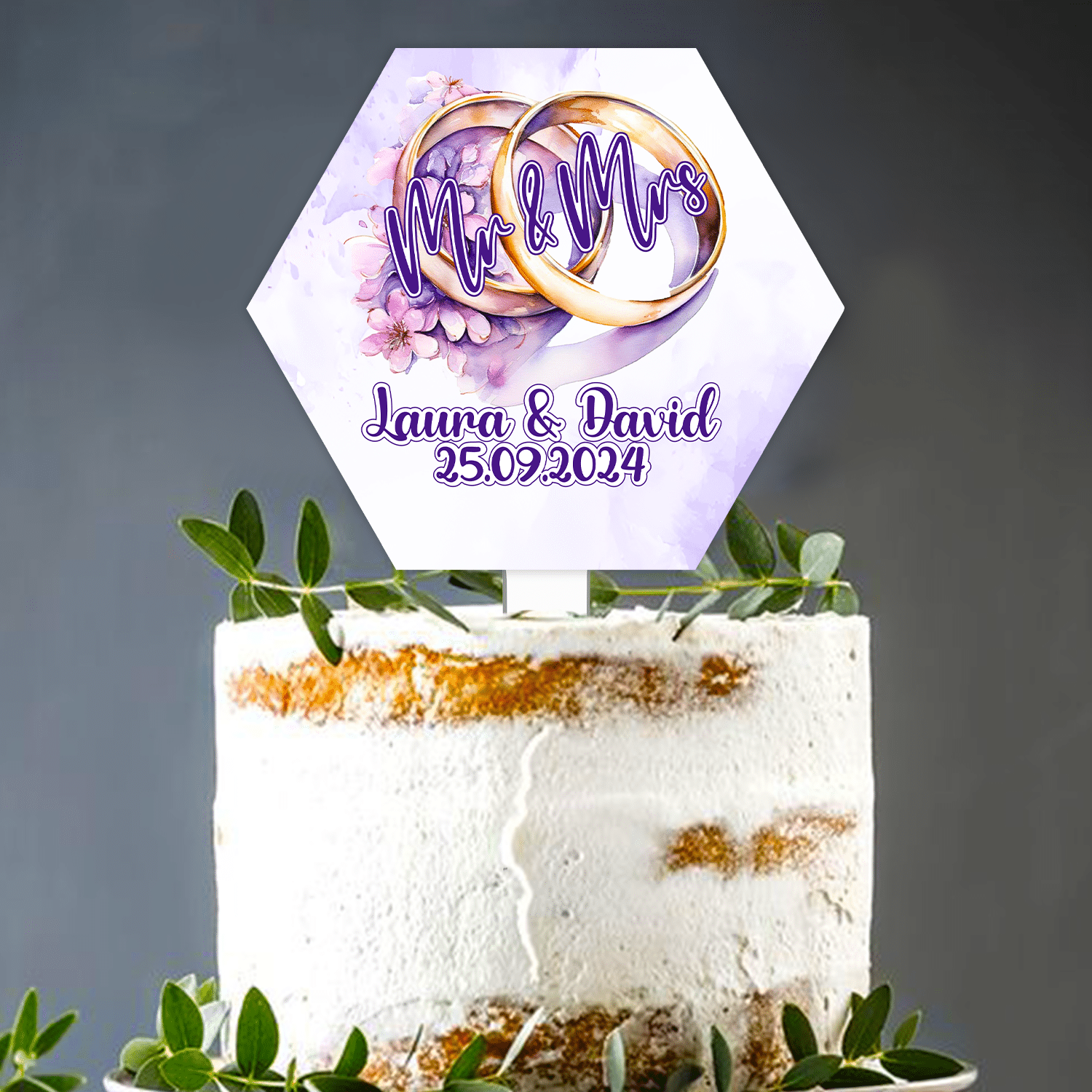 Cake Topper Personalizat Mr Mrs