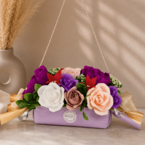 Alternative view of Aranjament Floral Model Candy Mov – Flori din Hârtie