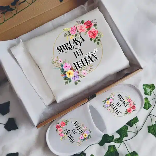 Set Halat Si Papuci Mireasa, Personalizati